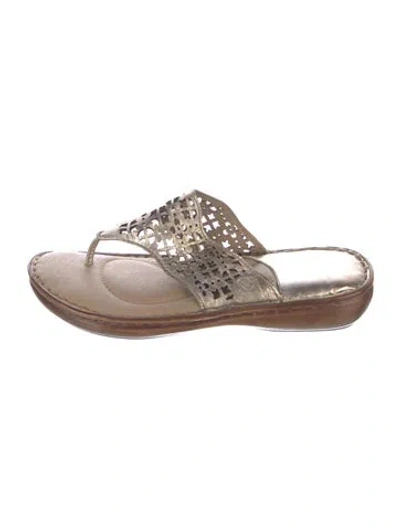 Pre-owned Born Leather Colorblock Pattern Slingback Sandals W/ Tags In Silver