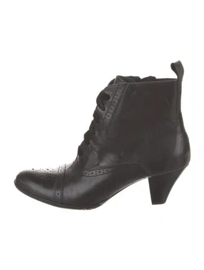 Pre-owned Born Leather Combat Boots In Black