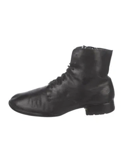 Pre-owned Born Leather Combat Boots In Black