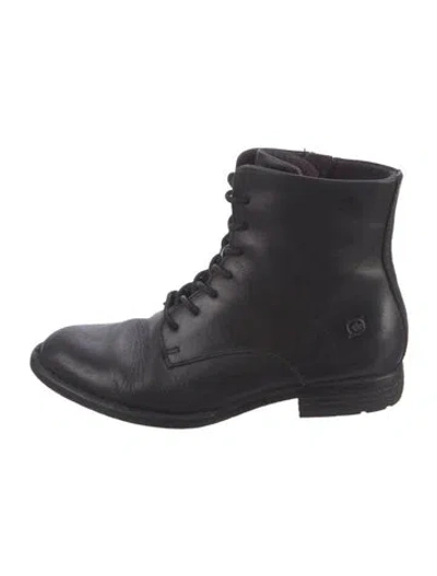 Pre-owned Born Leather Combat Boots In Black