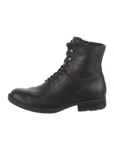 Pre-owned Born Leather Combat Boots In Black