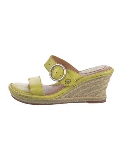 Pre-owned Born Leather Espadrilles In Yellow