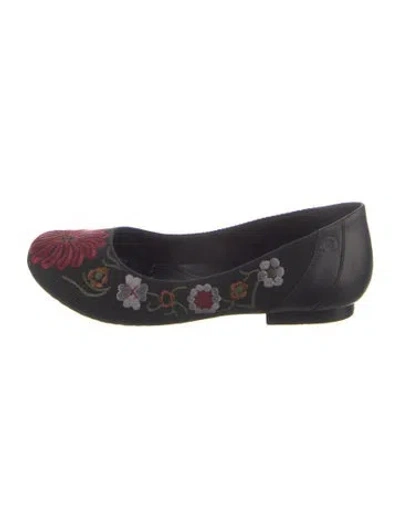 Pre-owned Born Leather Floral Print Flats In Blue