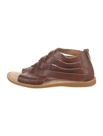 Pre-owned Born Leather Gladiator Sandals In Brown