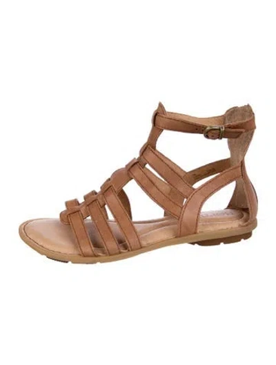 Pre-owned Born Leather Gladiator Sandals In Neutral