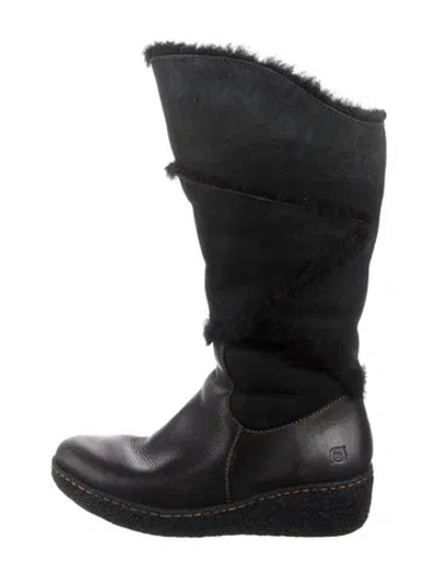 Pre-owned Born Leather Lace-up Boots In Black
