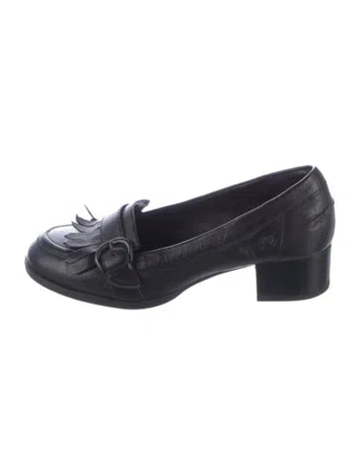 Pre-owned Born Leather Loafers In Black