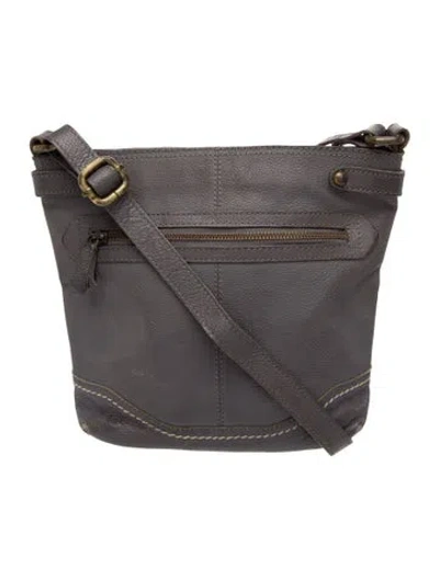 Pre-owned Born Leather Messenger Bag In Gray