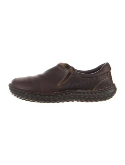 Pre-owned Born Leather Moccasins In Brown