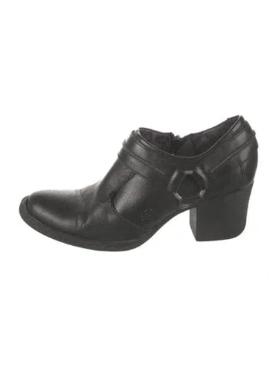 Pre-owned Born Leather Mules In Black