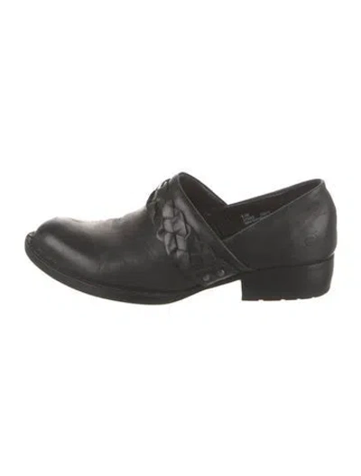 Pre-owned Born Leather Oxfords In Black