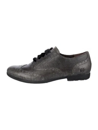Pre-owned Born Leather Oxfords In Grey