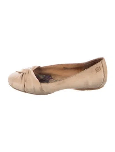 Pre-owned Born Leather Plaid Print Ballet Flats In Neutrals