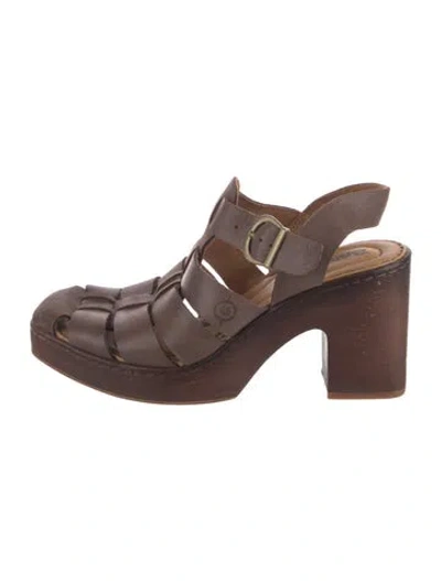 Pre-owned Born Leather Pumps In Brown