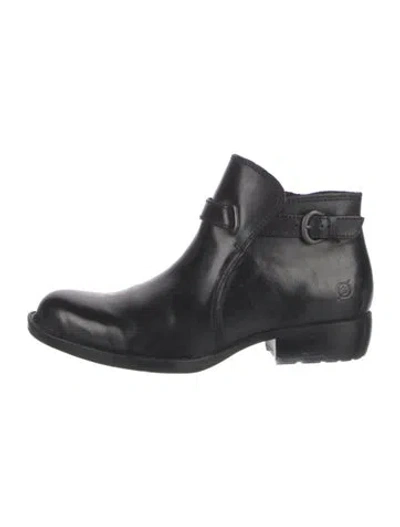 Pre-owned Born Leather Rain Boots In Black