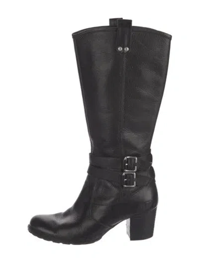 Pre-owned Born Leather Riding Boots In Black