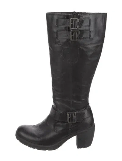 Pre-owned Born Leather Riding Boots In Black