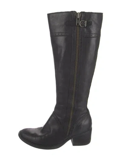Pre-owned Born Leather Riding Boots In Black