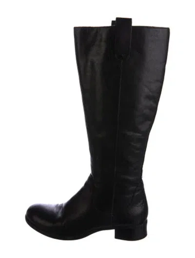 Pre-owned Born Leather Riding Boots In Black