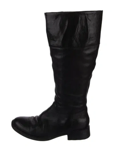 Pre-owned Born Leather Riding Boots In Black