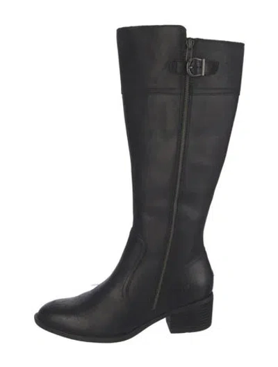 Pre-owned Born Leather Riding Boots In Black