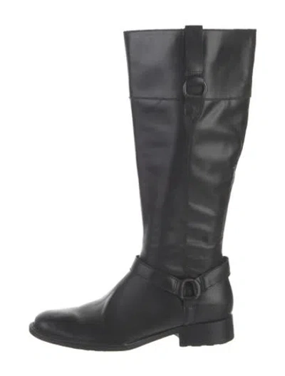 Pre-owned Born Leather Riding Boots In Black