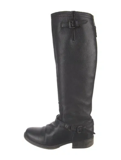 Pre-owned Born Leather Riding Boots In Black