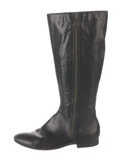 Pre-owned Born Leather Riding Boots In Blue