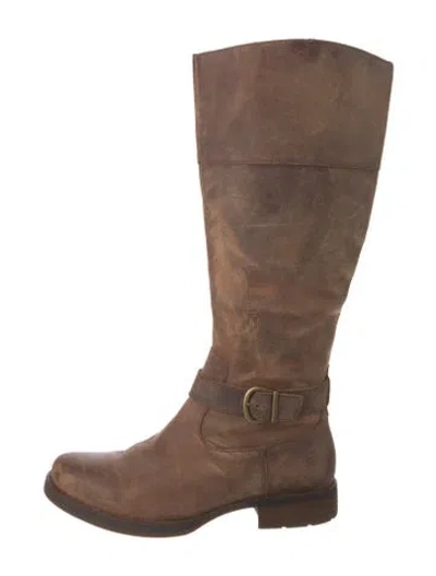 Pre-owned Born Leather Riding Boots In Brown