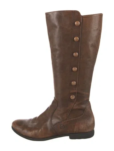 Pre-owned Born Leather Riding Boots In Brown
