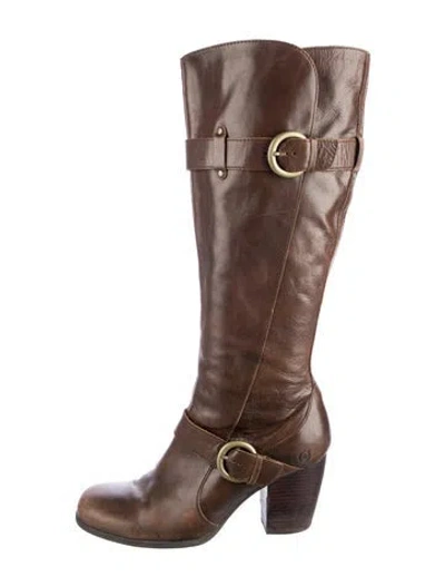 Pre-owned Born Leather Riding Boots In Brown