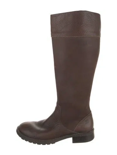 Pre-owned Born Leather Riding Boots In Brown