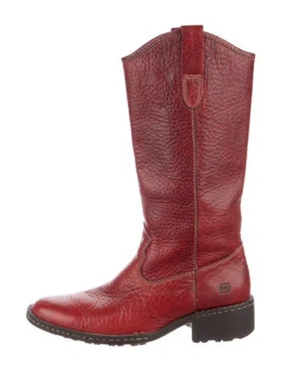 Pre-owned Born Leather Riding Boots In Red