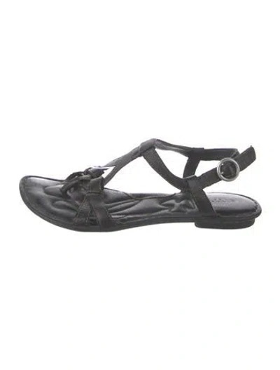 Pre-owned Born Leather Sandals In Black