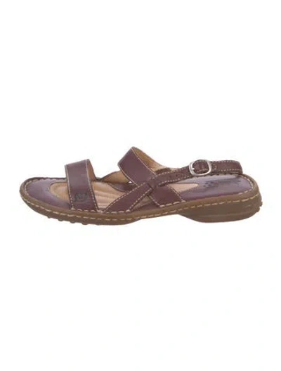 Pre-owned Born Leather Sandals In Brown