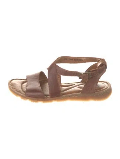 Pre-owned Born Leather Sandals In Brown