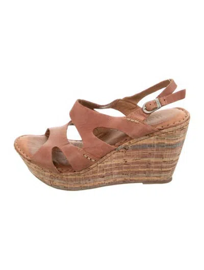 Pre-owned Born Leather Sandals In Brown