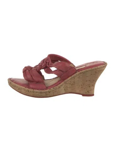 Pre-owned Born Leather Sandals In Red