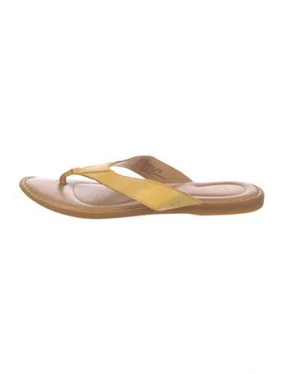 Pre-owned Born Leather Slides In Neutral