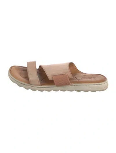 Pre-owned Born Leather Slides In Neutrals