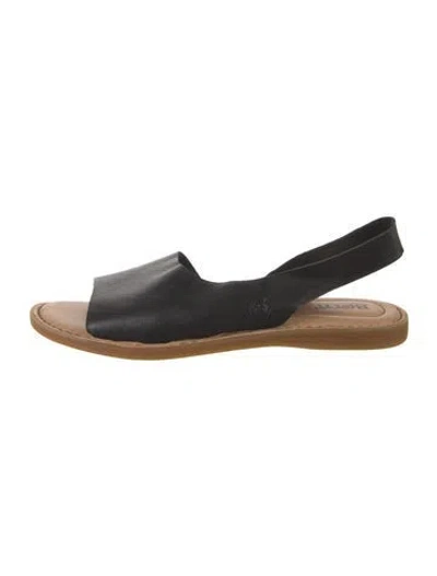 Pre-owned Born Leather Slingback Sandals In Black