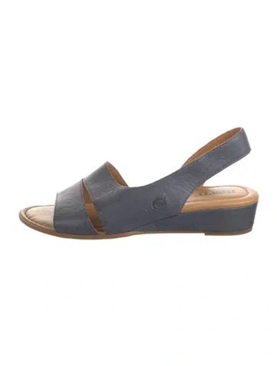 Pre-owned Born Leather Slingback Sandals In Blue
