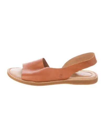 Pre-owned Born Leather Slingback Sandals In Brown