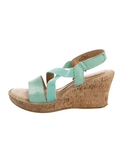 Pre-owned Born Leather Slingback Sandals In White