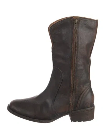 Pre-owned Born Leather Western Boots In Brown