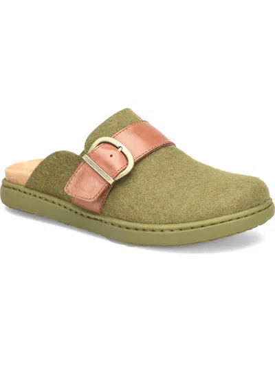 Born Lia Womens Wool Buckle Clogs In Green