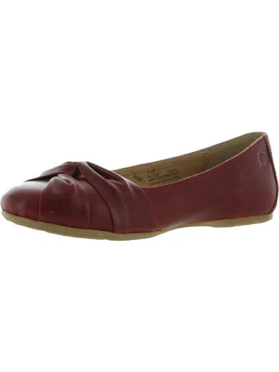 Born Lilly Womens Leather Padded Insole Ballet Flats In Red