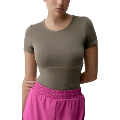 Born Living Yoga Aldina Performance Sports T-shirt In Dark Taupe