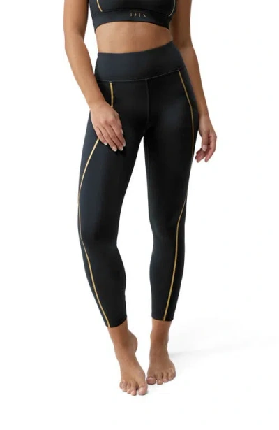 Born Living Yoga Gold 7/8 Performance High Rise Sport Legging In Black