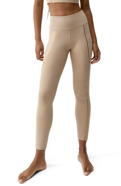 Born Living Yoga Gold 7/8 Performance High Rise Sport Legging In Neutral